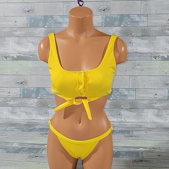 Yellow Two Piece Bikini sz Medium - Picture 1 of 5